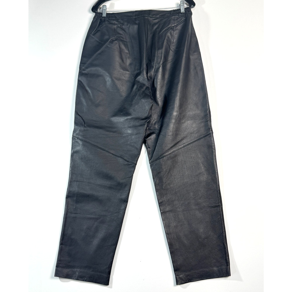 Bagatelle Black Genuine Leather Straight Leg Pants Women's Size 10 - Picture 3 of 6